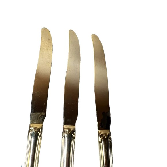 FB Rogers Golden Plated Electroplate American Chipendale Flat 5 Butter Cutters - Picture 12 of 14